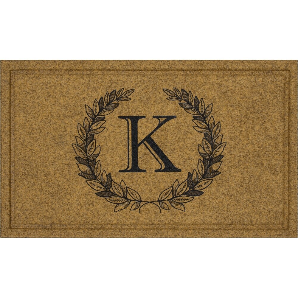 Mohawk Home Monogram Initial Faux Coir Door Mat