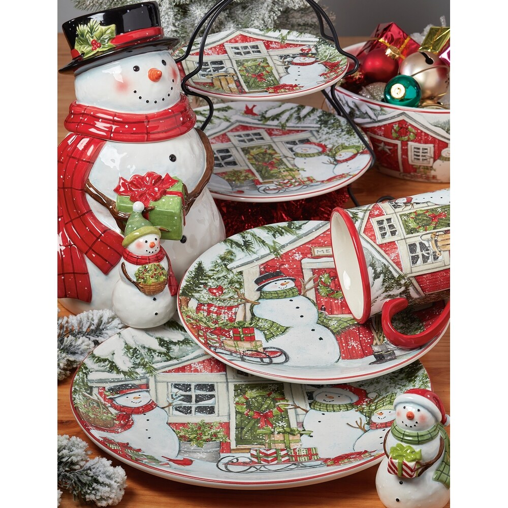 Certified International Snowman's Farmhouse 16 Pc. Dinnerware Set  Service for 4