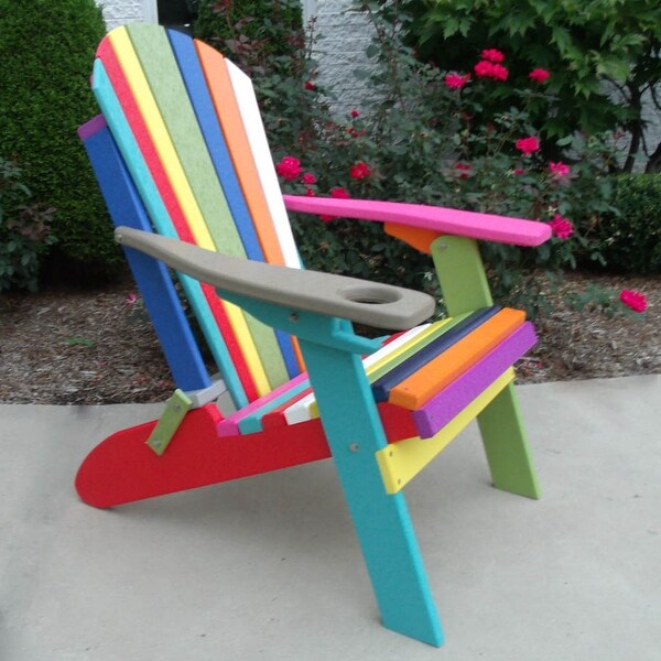 Kaleidoscrope Collection Poly Lumber Confetti Folding Adirondack Chair