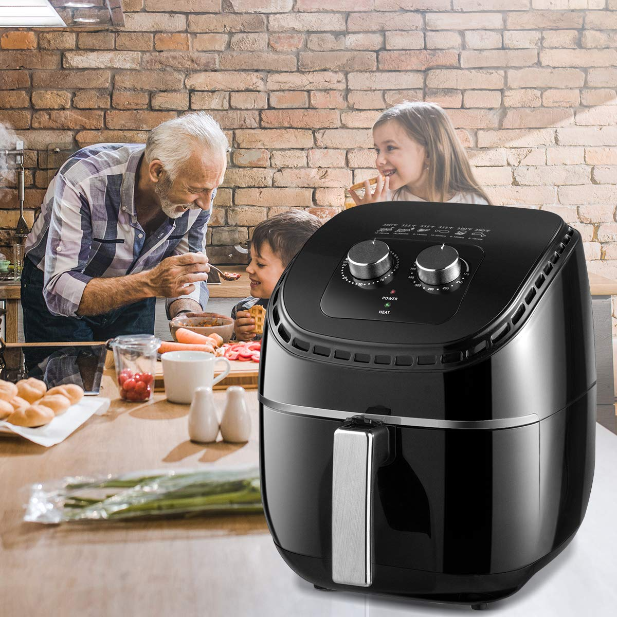 Costzon Air Fryer, 3.5Qt 1300W Electric Stainless Oil-less Oven Cooker (Black)