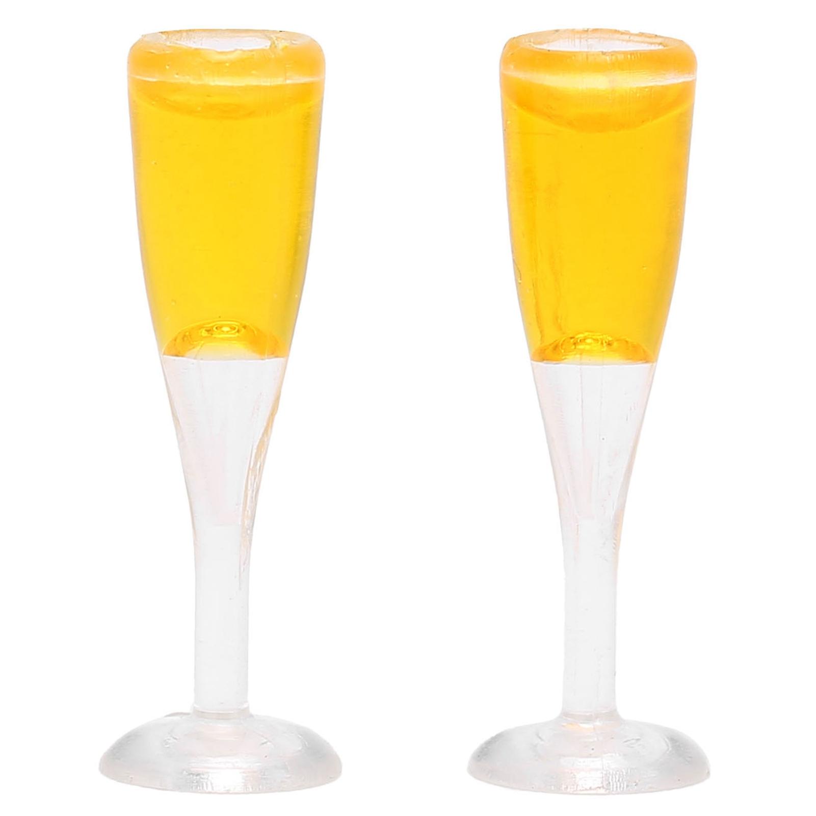 2pcs Dollhouse Champagne Glass Model Miniature Bar Pub Champagne Cup Toy Accessorychampagne Glass