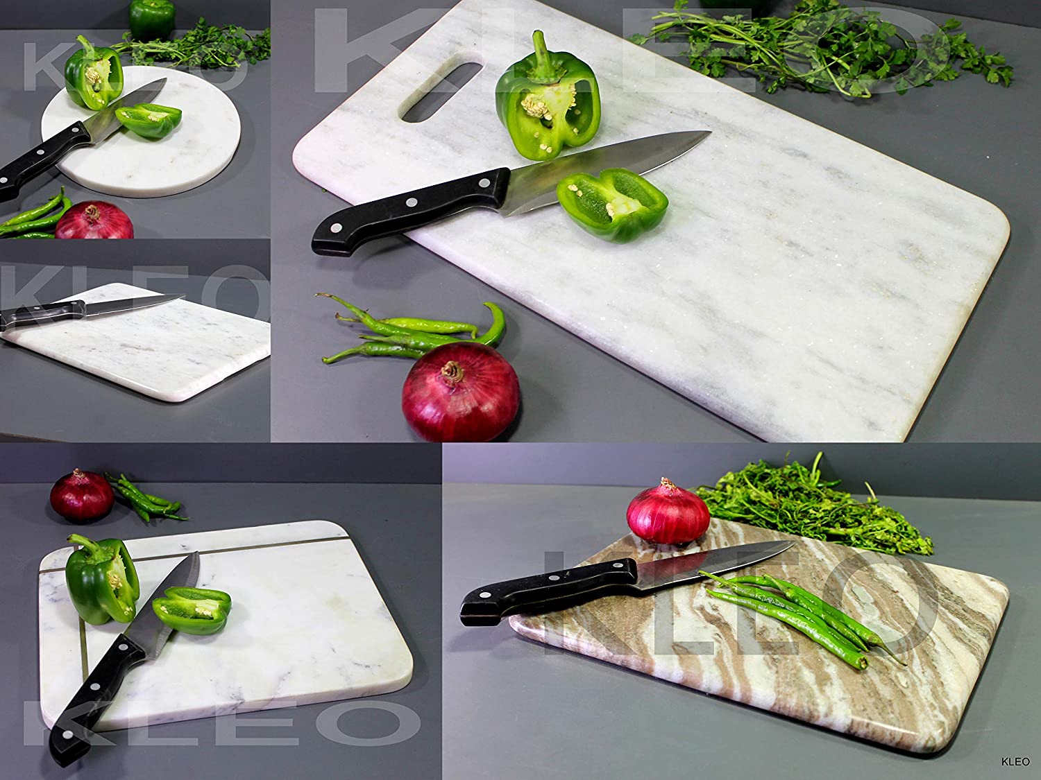 KLEO Marble Chopping Board Cutting Board Cheese Board Cheese Platter Kitchen Appliance Wine Serve Platter Birthday Anniversary Corporate Gift (9 inch; Round)