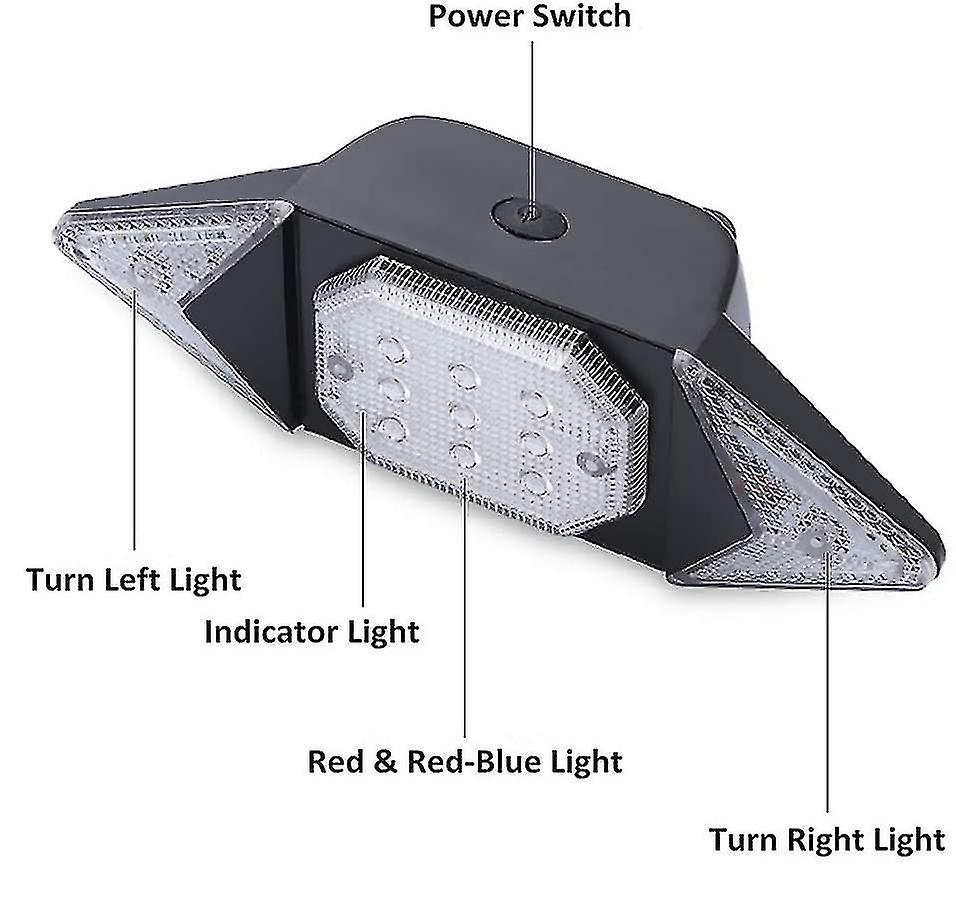 Bike Turn Signal Lights With Remote Control Wireless Tail Light Turn Signal Bike Bicycle Lights Strobe Light Safety Warning 5 Light Modes