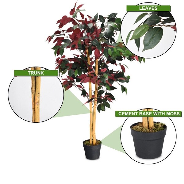 4 Feet Tall Artificial Ficus Tree with Nursery Pot