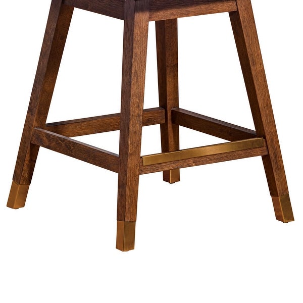 Stancoste Swivel Bar or Counter Stool in Oak Wood Finish with Fabric