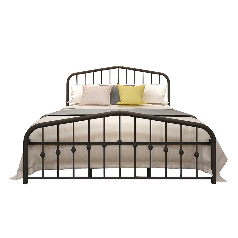 Goutwel Metal Platform Bed Frame with Vintage Headboard