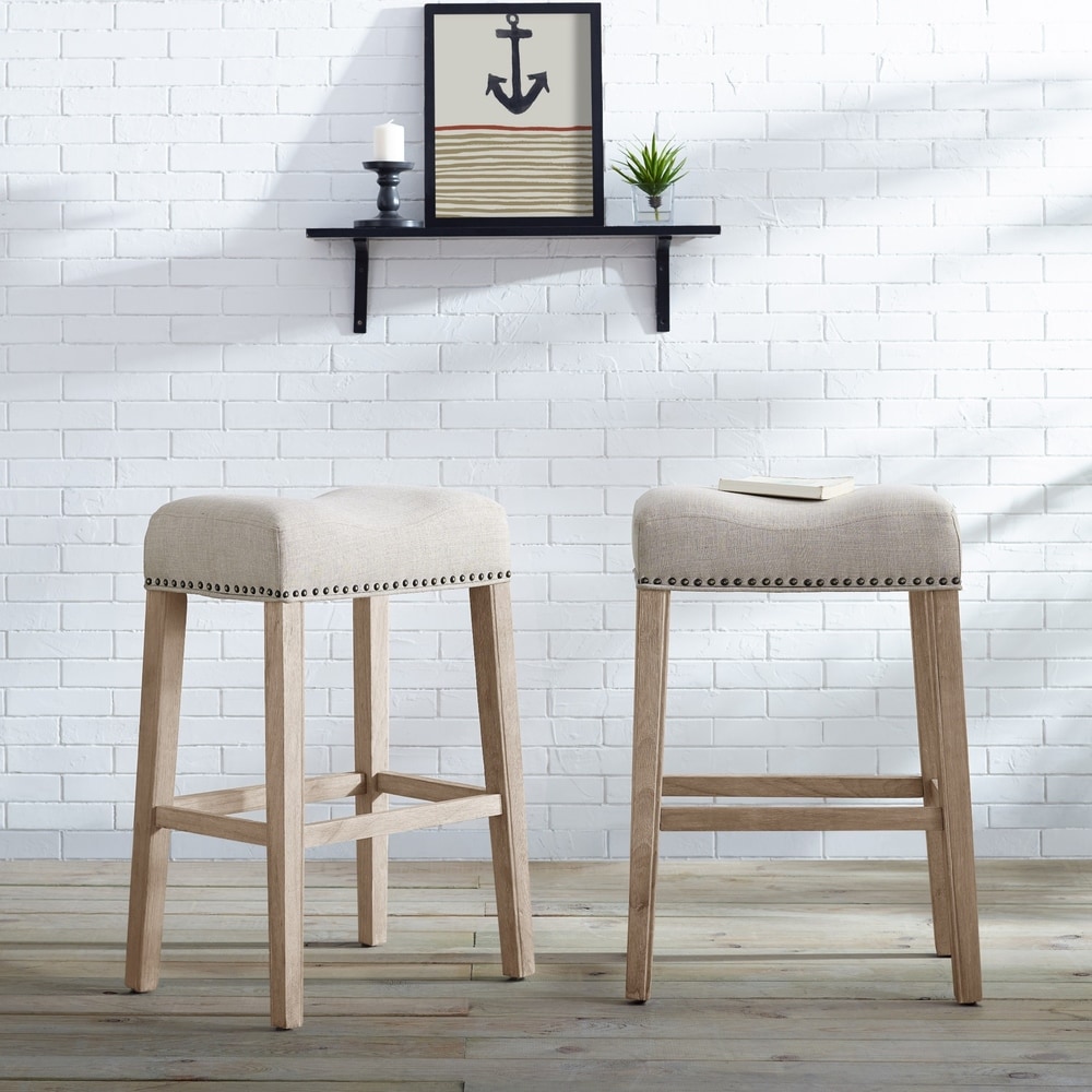 The Gray Barn Overlook Upholstered Backless Bar Stool (Set of 2)