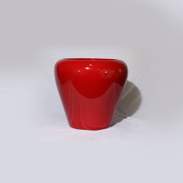 13 inch (33 cm) RND-5 Apple Round Fiberglass Planter (Red)