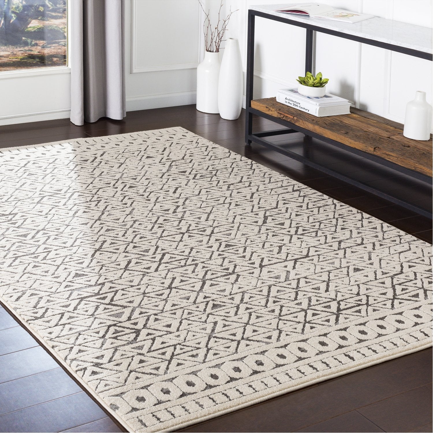 Bahar Rug in Medium Gray & Charcoal