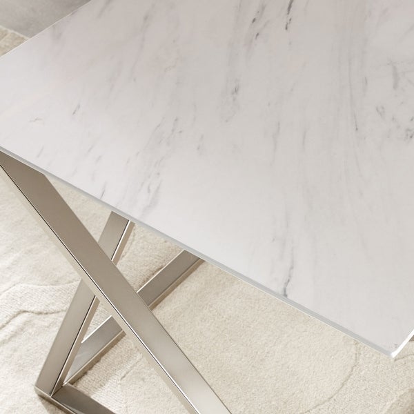 Silver Orchid Zilina Faux Marble Top End Table