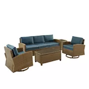 Crosley Bradenton Swivel Rocker and Sofa Set