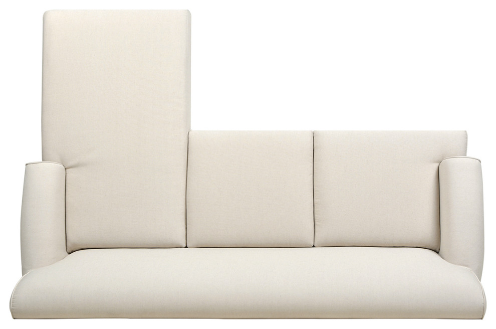 Alana 88 quotL Shape Reversible Sectional Sofa  Light Beige Linen   Traditional   Sectional Sofas   by Jennifer Taylor Home  Houzz