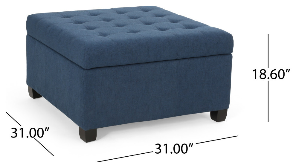 Lastoro Contemporary Tufted Storage Ottoman   Transitional   Footstools And Ottomans   by GDFStudio  Houzz