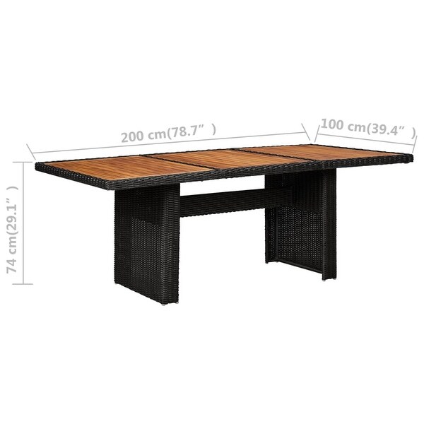 vidaXL Patio Dining Table Black 78.7