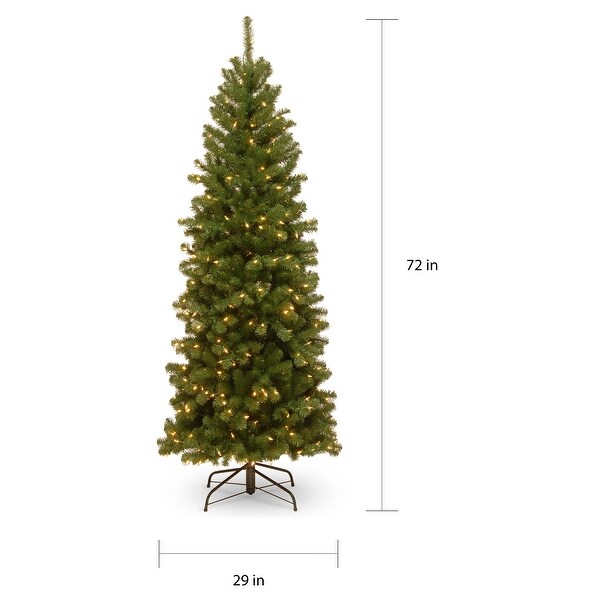 National Tree Company 6 ft. Spruce Pencil Slim Tree with Clear Lights