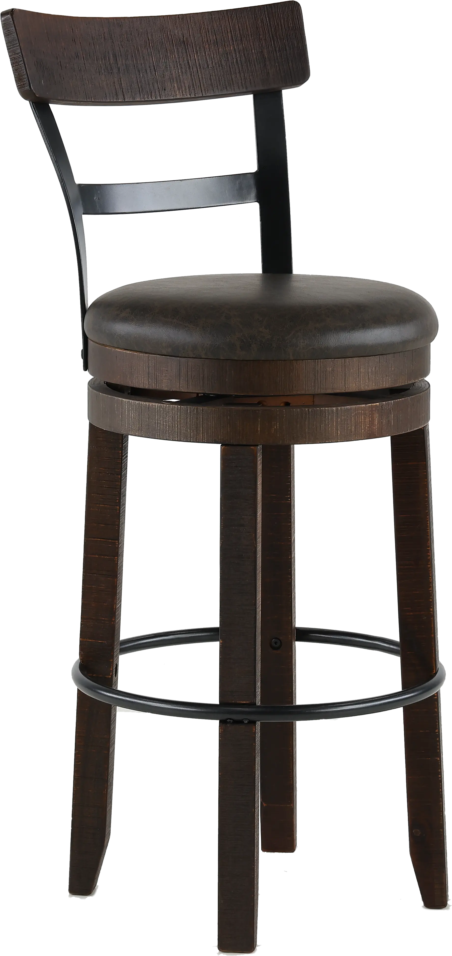 Barrel Tobacco Brown Swivel Bar Stool