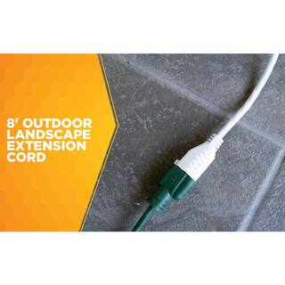 Southwire 8 ft. 163 Outdoor Extension Cord in White 277563