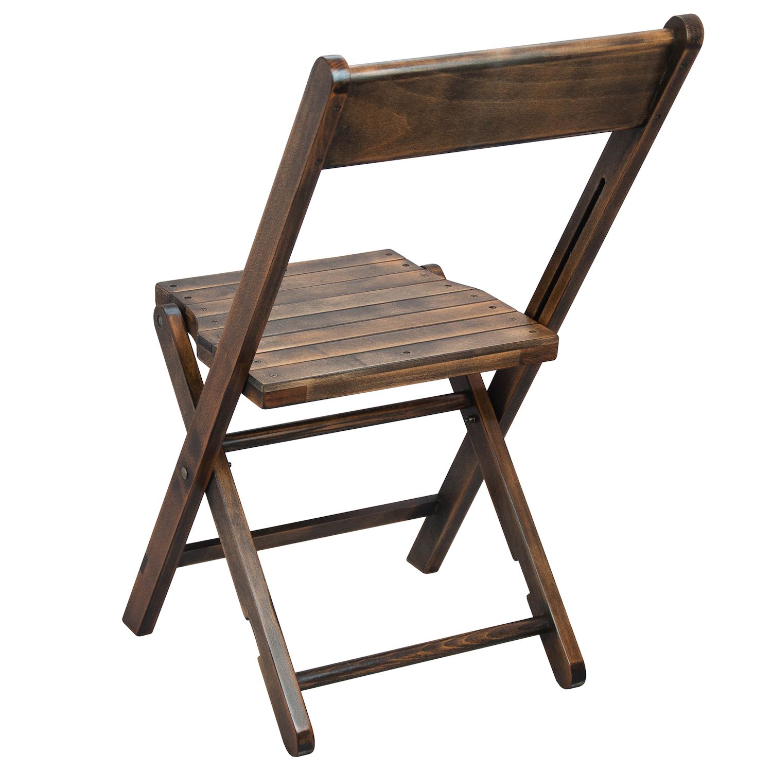 Emma and Oliver Slatted Wood Folding Wedding Chair - Event Chair - Antique Black， Set of 4