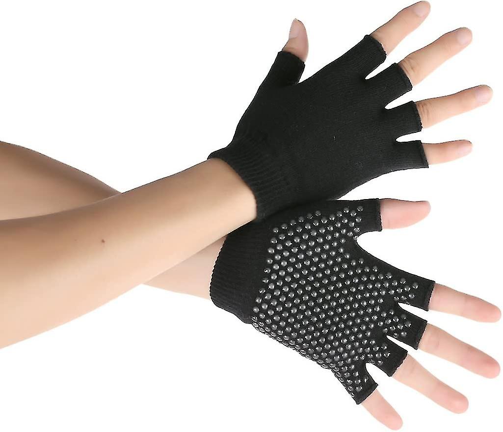 2 Packs Of Non Slip Fingerless Yoga Gloves Exercise Gloves Workout Gloves