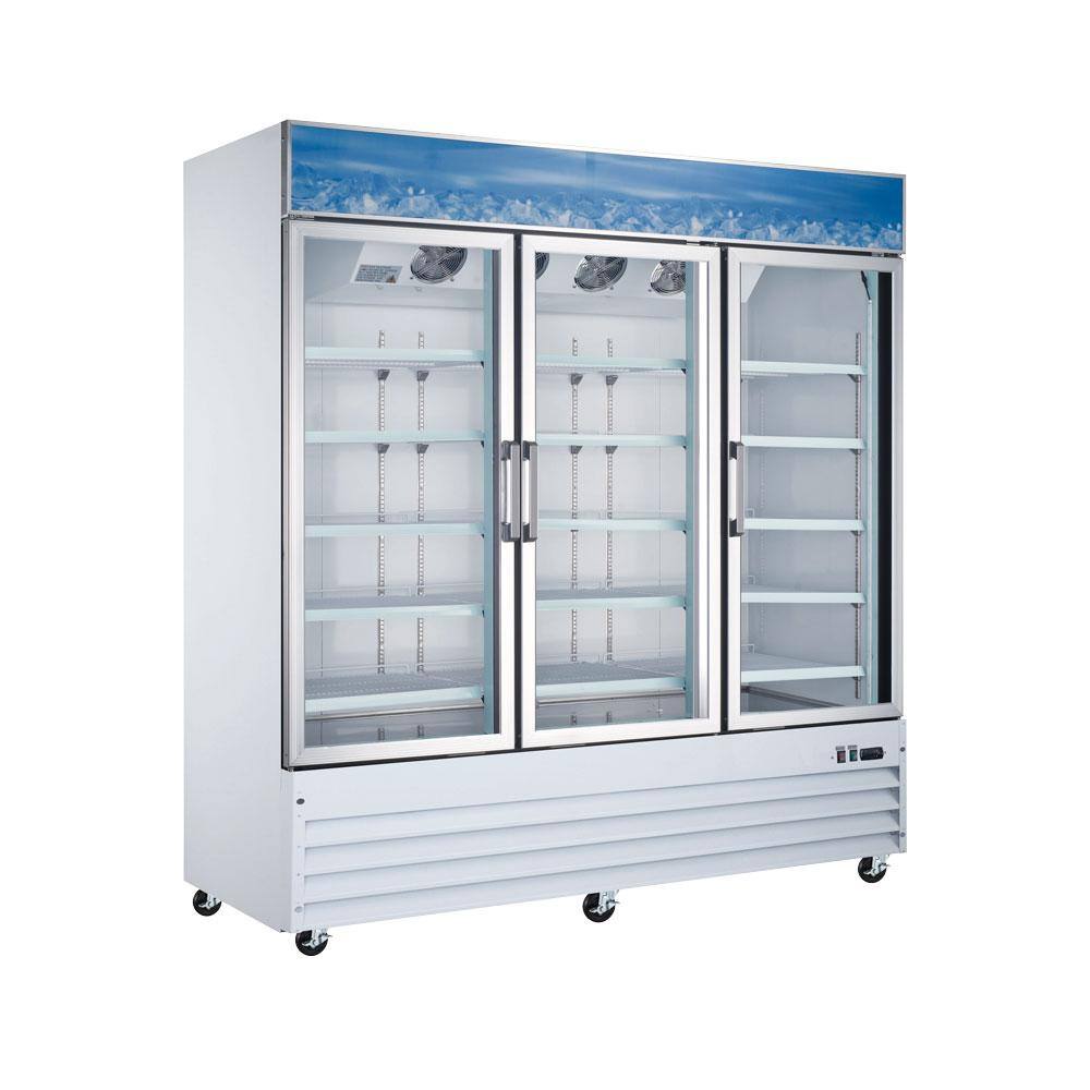 Cooler Depot 78.3 in. W 53 cu. ft. 3 Glass Doors Commercial Refrigerator Merchandiser in White SG1.9