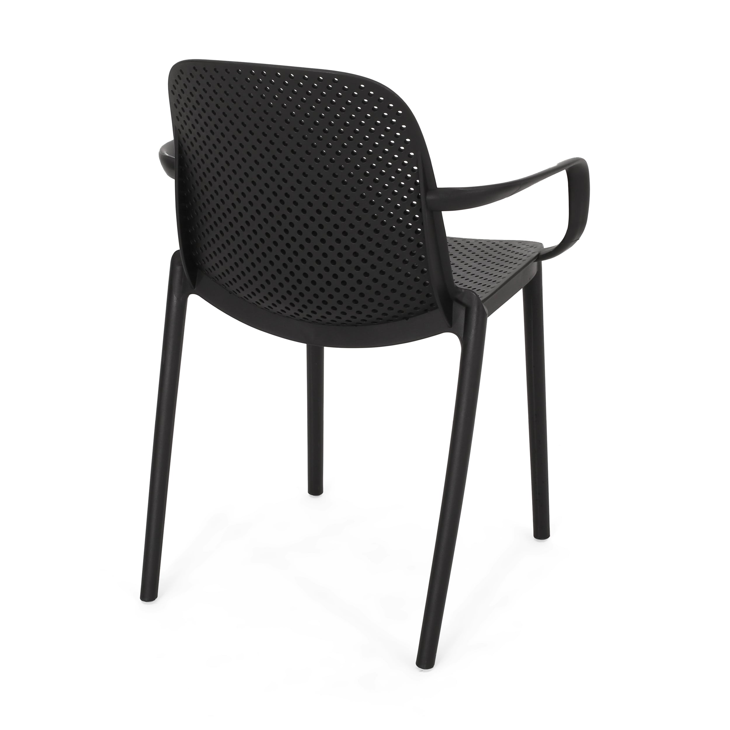 Cecelia Outdoor Modern Stacking Dining Chairs