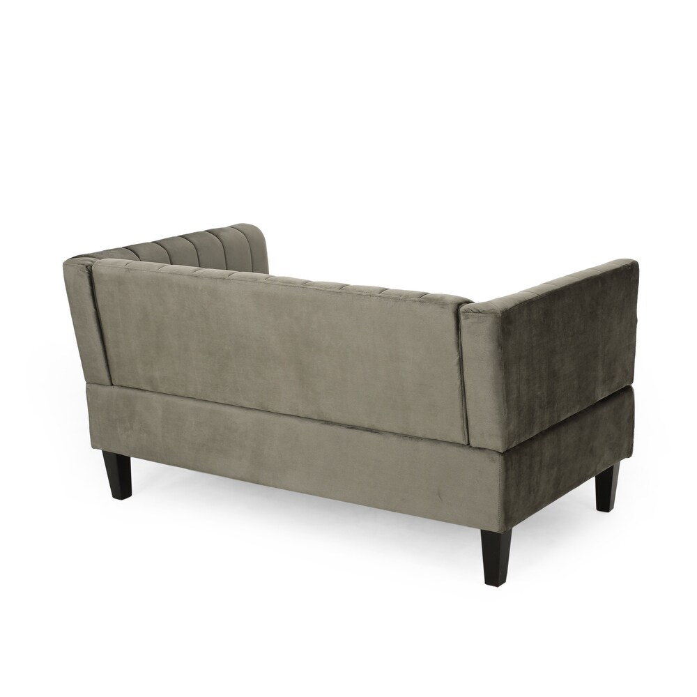 Weymouth Contemporary Channel Stitch Velvet Settee by Christopher Knight Home