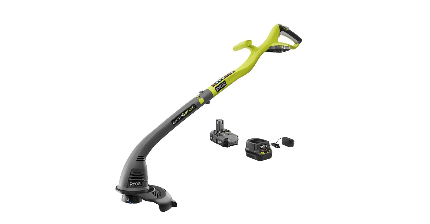 RYOBI P2030 ONE+ 18V 10 in. Cordless Battery String Trimmer and Edger with 1.5 Ah Battery and Charger