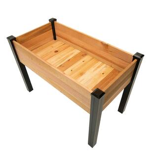 Outdoor Essentials Haven 2 ft. x 4 ft. Natural Cedar Elevated Garden Planter (Tool Free) 444803