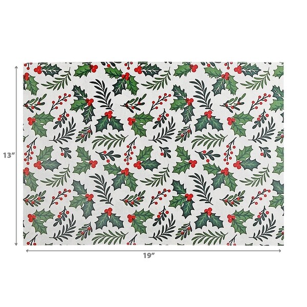 Cotton Fused Placemat Holly and Ivy