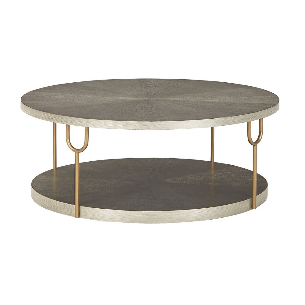 Signature Design by Ashley Ranoka Metallic Round Accent Table