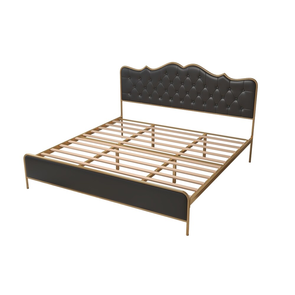 Buckle shaped backrest Platform Bed