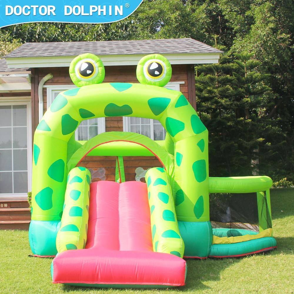 Oxford Fabric 420D Plus 840D Frog Inflatable Castle Bounce House Slide And Jumping with 350-Watt Blower HP-OF-F