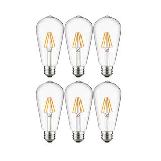 Sunlite 25-Watt Equivalent ST19 Dimmable Edison Filament LED Light Bulb Amber 2200K (6-Pack) HD02416-6