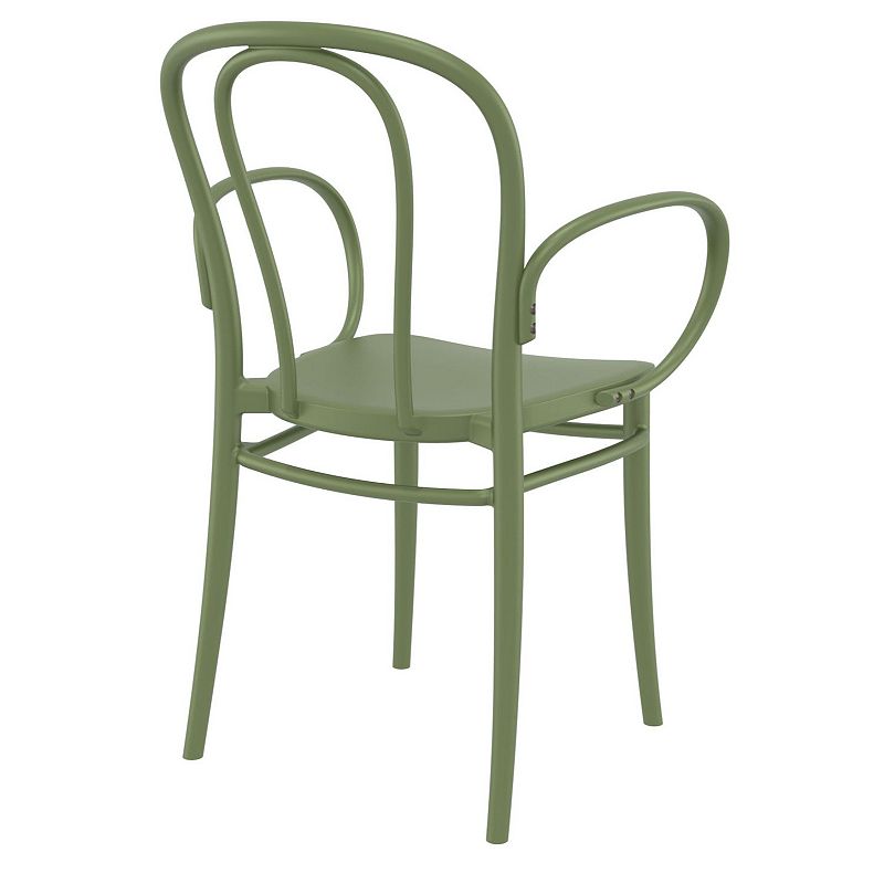 33.5 Olive Green Stackable Patio XL Dining Armchair