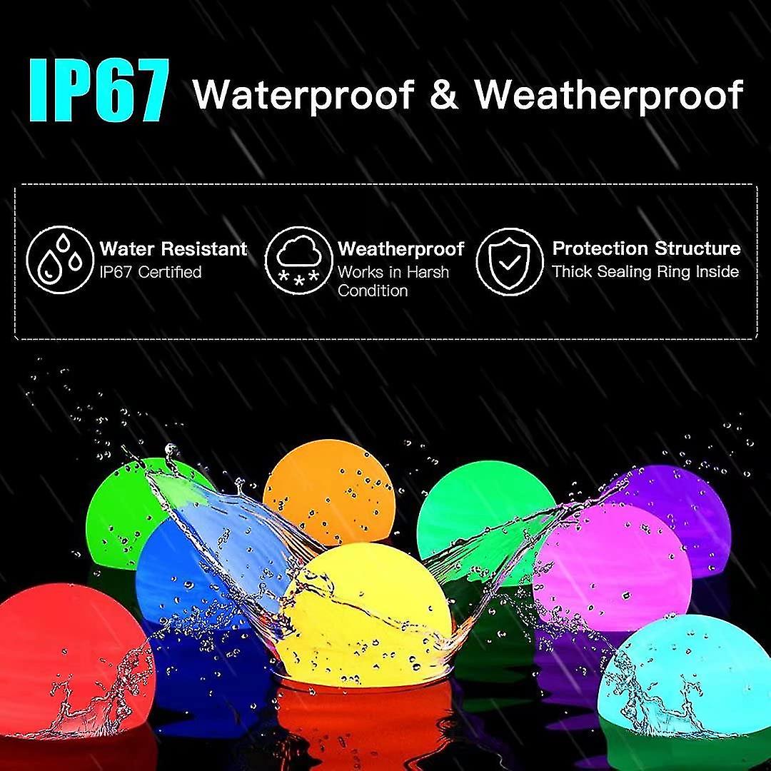 Floating Pool Lights， 16 Colors Led Glow Pool Ball Lights With Remote， Waterproof Light Up Pool