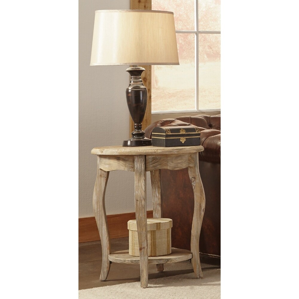 Alaterre Rustic Reclaimed Round End Table