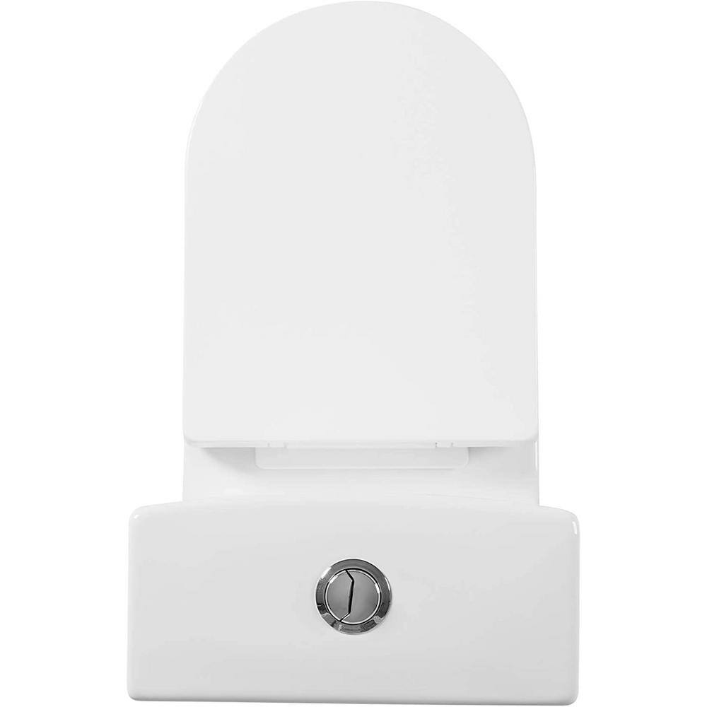 FINE FIXTURES Jawbone 10 in. Rough-In 1-piece 1.08 GPF 1.58 GPF Dual Flush Round Toilet in White Seat Included MOTB10W