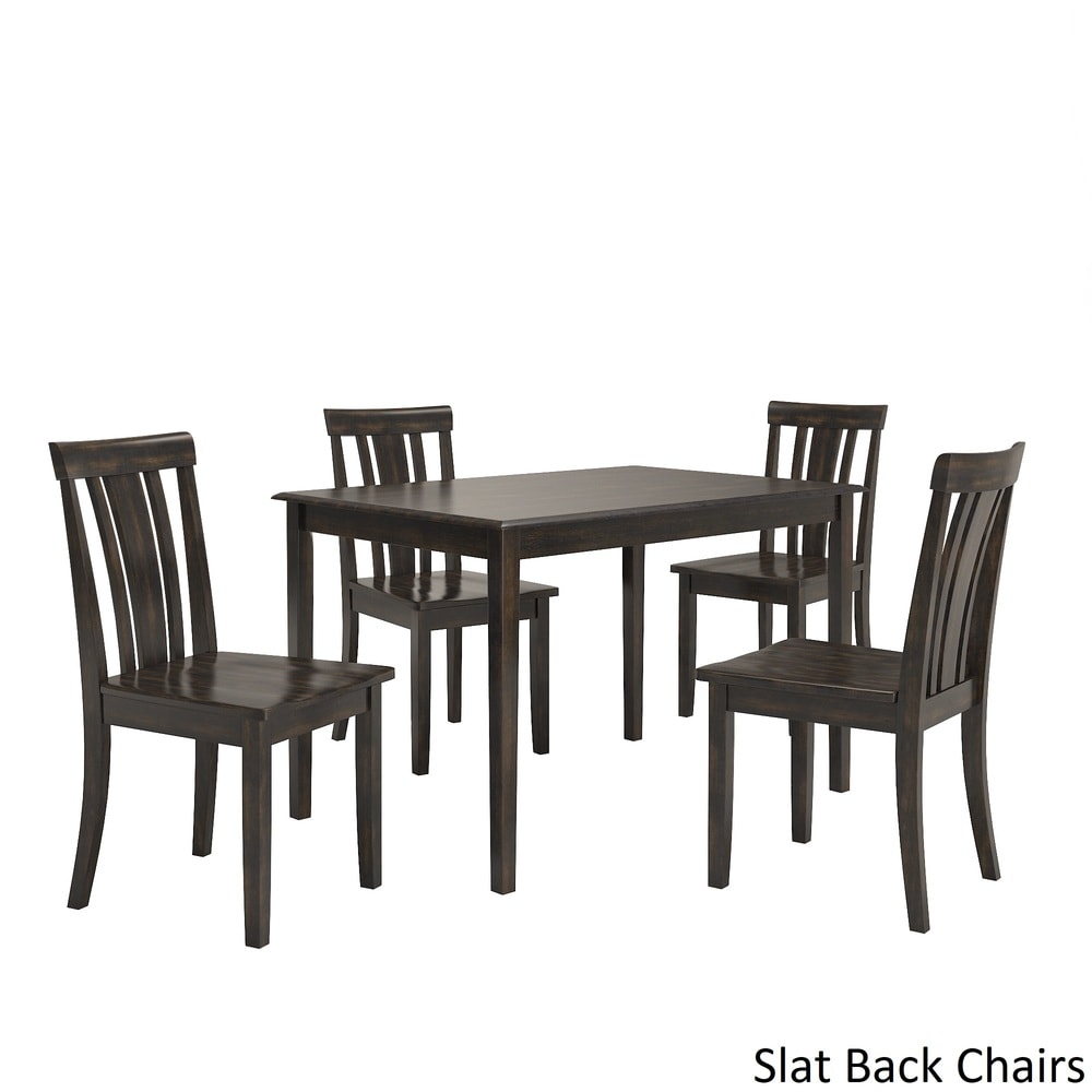 Wilmington II 48 Inch Rectangular Antique Black 5 Piece Dining Set by iNSPIRE Q Classic