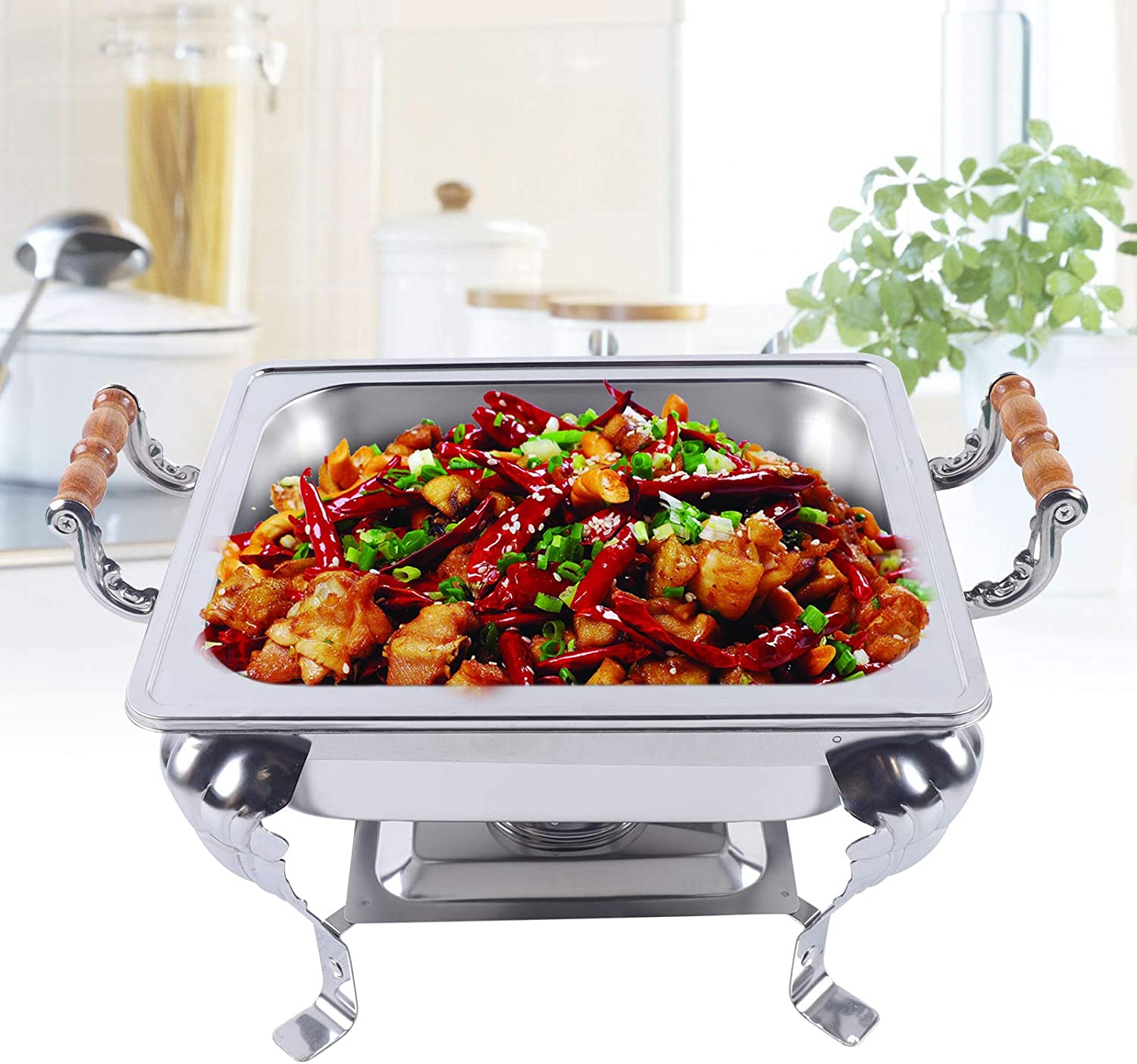 Fetcoi， Stainless Steel Warming Container  Dish Food Warmer with  Food Insulation Chafing Dish Buffet Warmers Set