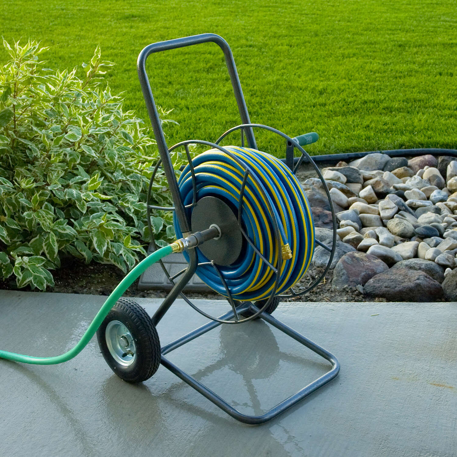 Yard Butler 175 ft. Silver Wheeled Hose Reel Cart