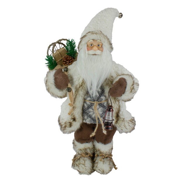 Snow Lodge Santa Christmas Figure With Lantern