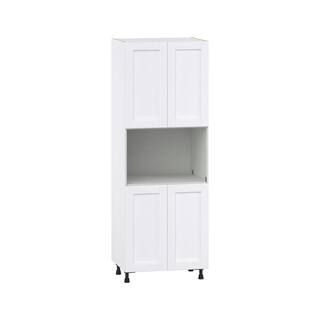 J COLLECTION Mancos Glacier White Shaker Assembled Pantry MicroOven Kitchen Cabinet (30 in. W x 84.5 in. H x 24 in. D) DSTM3084.5-MN