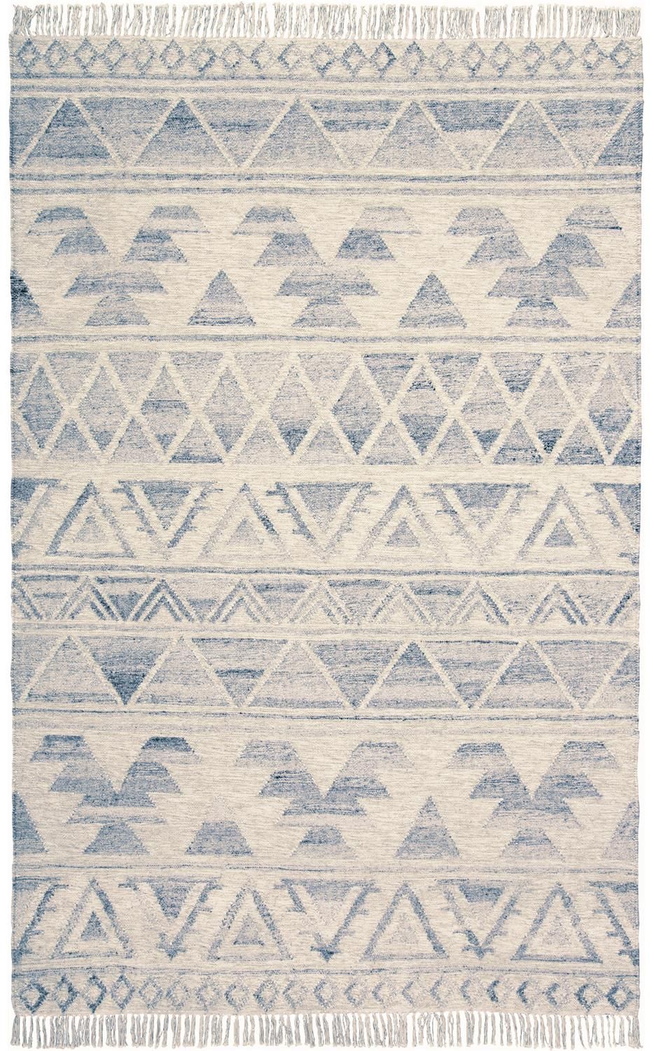 Bray Flatweave Blue and Ivory Rug by BD Fine