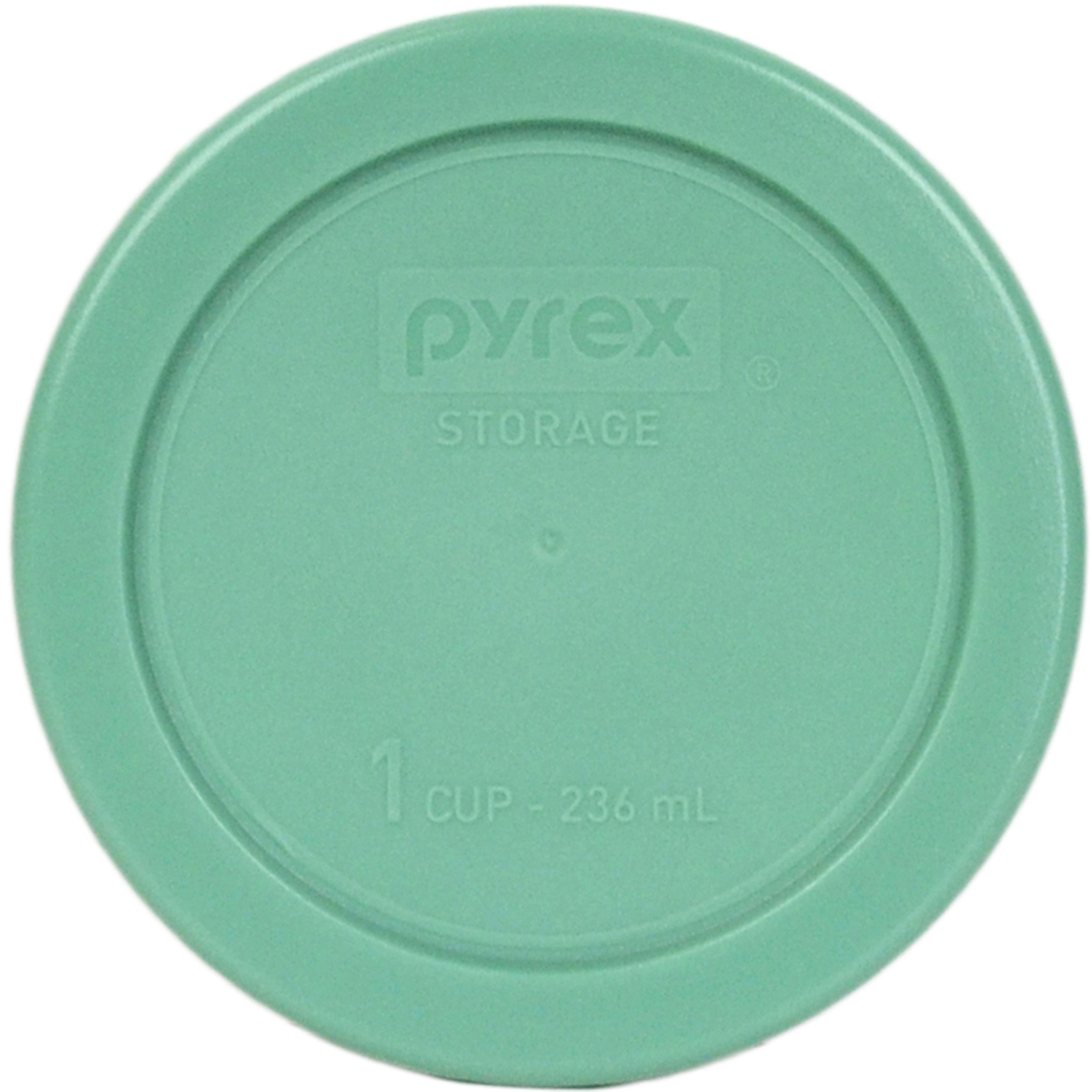 Pyrex 7202 1-Cup Clear Round Glass Food Storage Bowl and 7202-PC Green Lid (2-Pack)