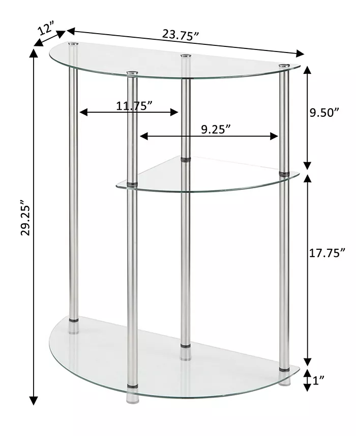 Convenience Concepts 23 Glass Designs2Go 3 Tier Display Entry Table