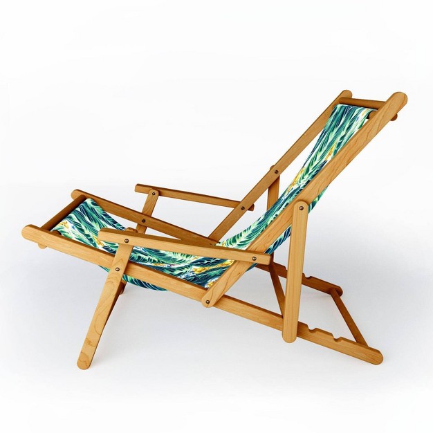 Marta Barragan Camarasa Tropical Leaf On Ornamental Pattern Sling Chair Deny Designs