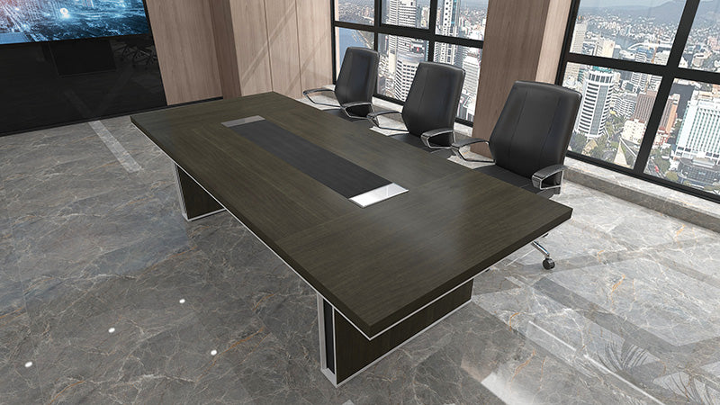 MATEES Boardroom Table 2.8M - Grey/ Brown