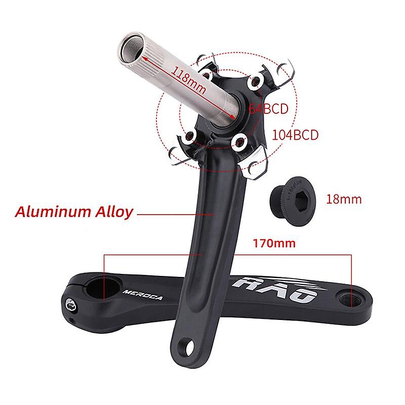 Mountain Bike Crank 170mm With Bottom Bracket 104bcd 34t 36t 38t Bicycle Chainring Aluminum Alloy Mtb Crankset