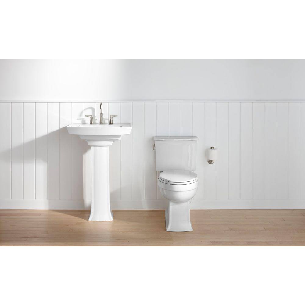 KOHLER Archer Comfort Height 2-Piece 1.28 GPF Single Flush Elongated Toilet with AquaPiston Flushing Technology in White K-3551-0