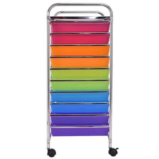 Boyel Living 20 Plastic Drawers Multi-Color Storage Rolling Cart Studio Organizer HYSN-56501RB